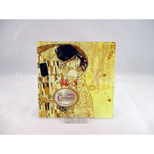 H.C.198-1241 Üvegtál Klimt: Csók, 0,5x13x13 cm