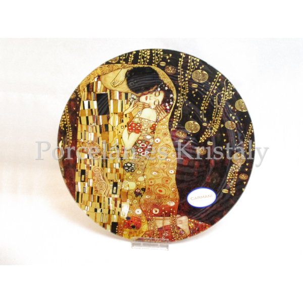 H.C.198-1301 Üvegtál Klimt: Csók, 2x30 cm