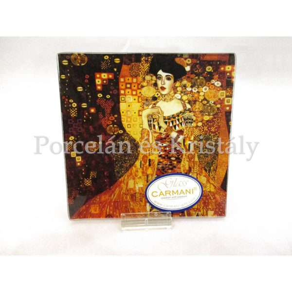 H.C.198-1402 Üvegtál Klimt: Adél, 0,5x13x13cm