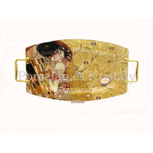 H.C.198-7031 Üvegtálca Klimt: Csók, 2x28x54 cm