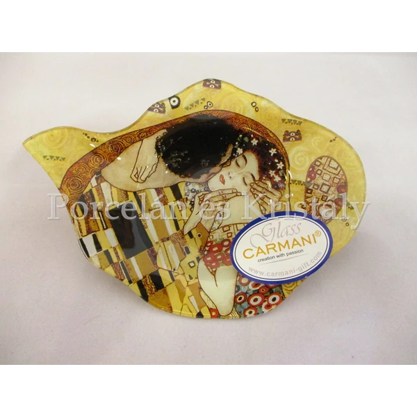 H.C.198-9001 Üveg teafiltertartó Klimt: Csók, 1,5x11,5x16,5 cm