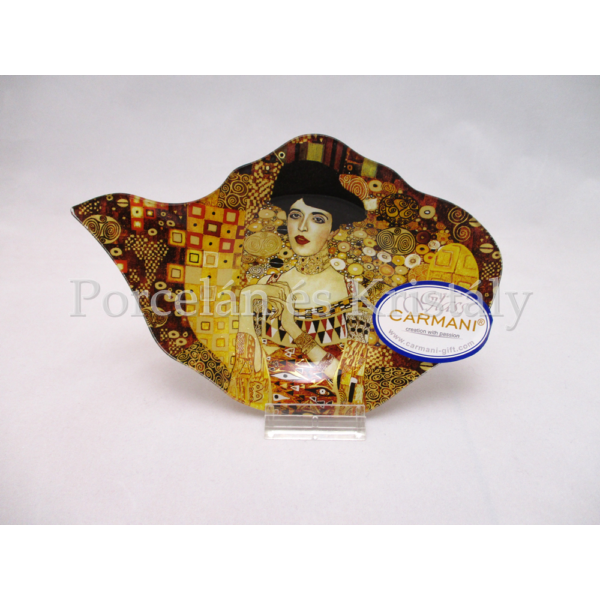 H.C.198-9005 Üveg teafiltertartó Klimt: Adél, 1,5x11,5x16,5 cm