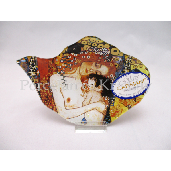 H.C.198-9006 Üveg teafiltertartó Klimt: Anya gyermekével, 1,5x11,5x16,5 cm