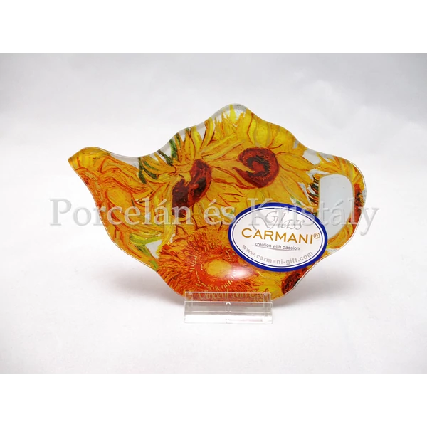 H.C.198-9306 Üveg teafiltertartó Van Gogh: Napraforgók, 1,5x10x14,5 cm 