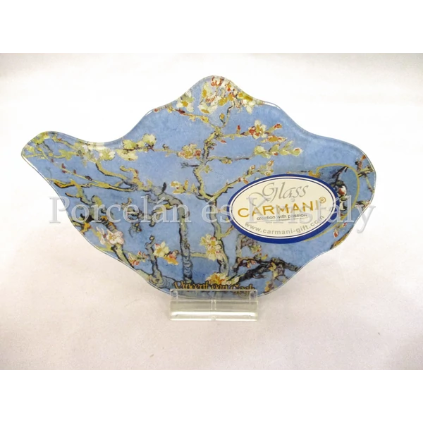 H.C.198-9308 Üveg teafiltertartó Van Gogh: Mandulavirágzás, 1,5x10x14,5 cm 