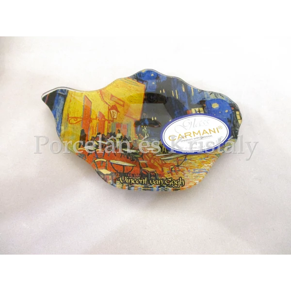 H.C.198-9309 Üveg teafiltertartó Van Gogh: Kávéház éjjel, 1,5x10x14,5 cm 