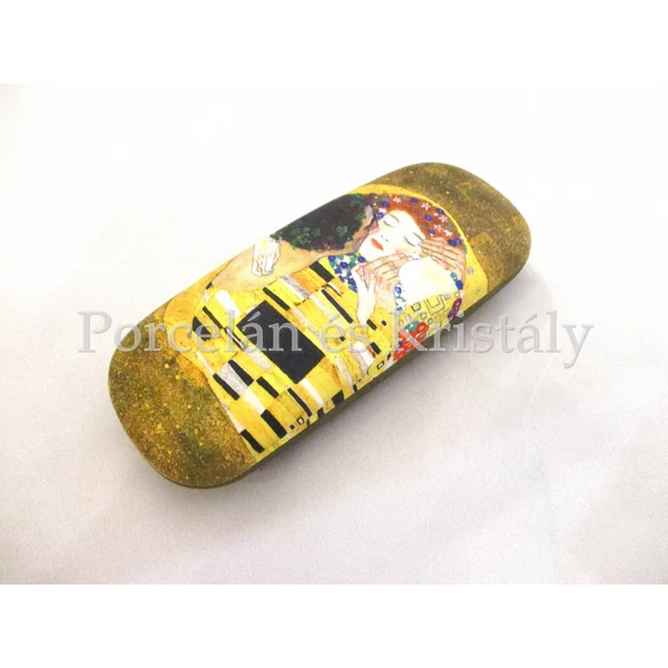 FRI.12521 Szemüvegtok törlőkendővel Klimt: Csók, 4x16x6 cm   