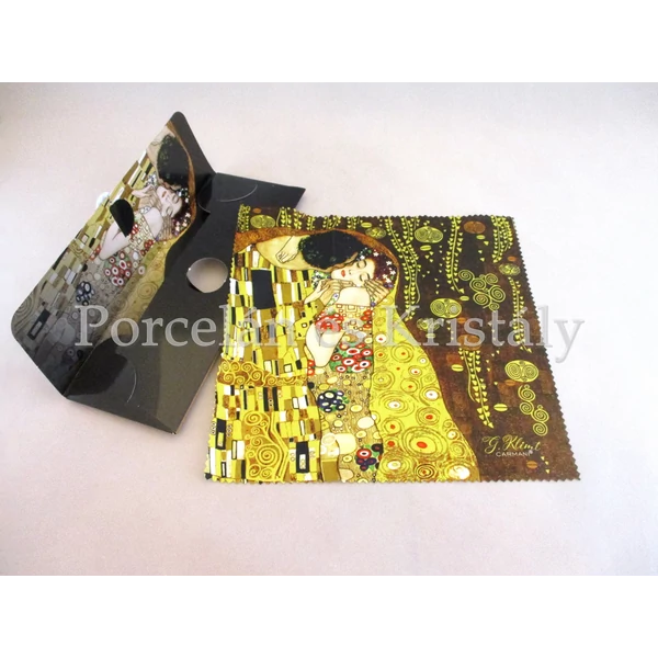 H.C.021-0513 Szemüvegtörlő kendő Klimt: Csók, 20x20 cm