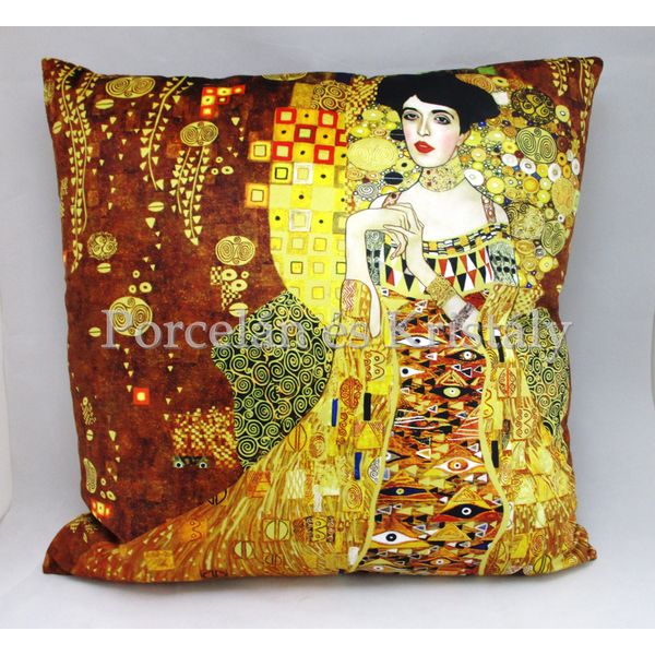 H.C.021-1602 Párna Klimt: Adél, 45x45x11 cm 