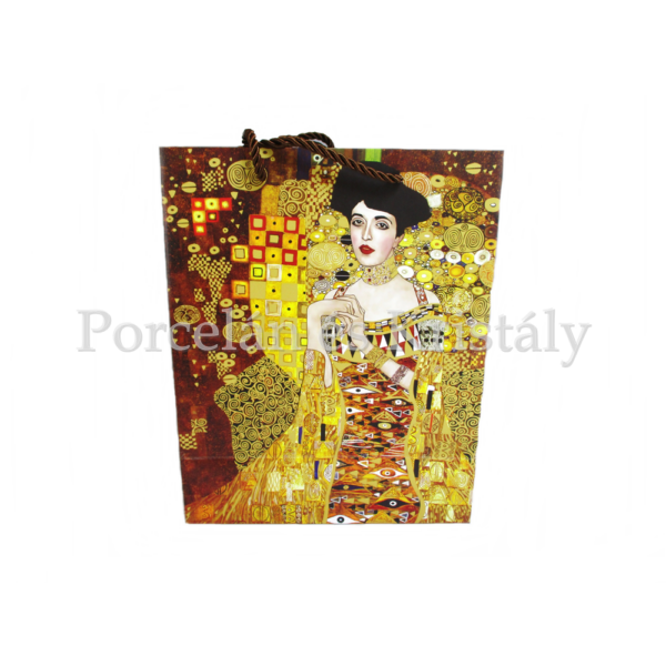 H.C.036-1501 Kétoldalas ajándéktasak Klimt: Adél és Csók, 23x18x10 cm