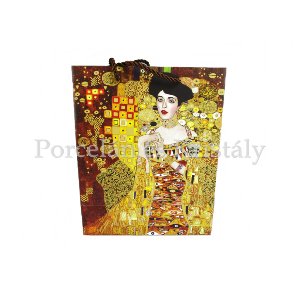 H.C.036-1701 Kétoldalas ajándéktasak Klimt: Adél és Csók, 42x30x12 cm