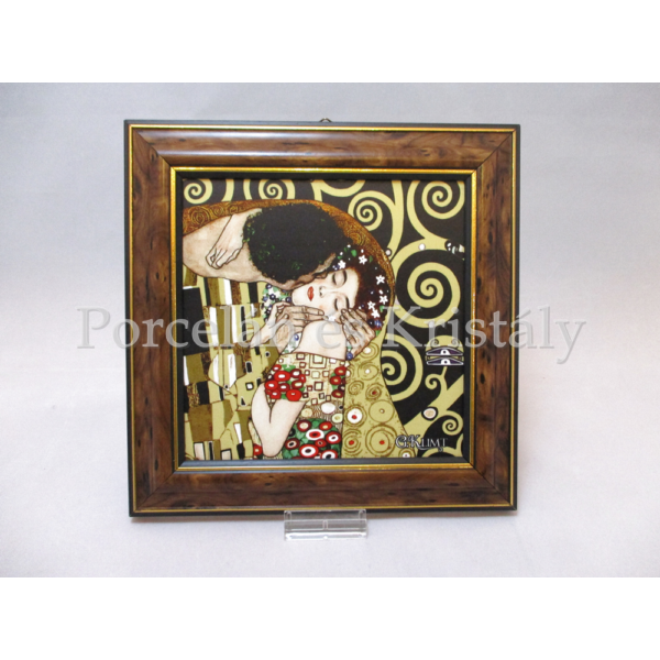 H.C.261-8821 Keretes kép Klimt: Csók, 19,5x19,5x2 cm