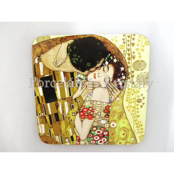 H.C.532-1201 Parafa poháralátét Klimt: Csók 10x10 cm