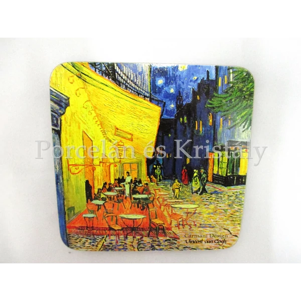 H.C.830-0002 Parafa poháralátét Van Gogh: Kávéház éjjel, 10x10 cm