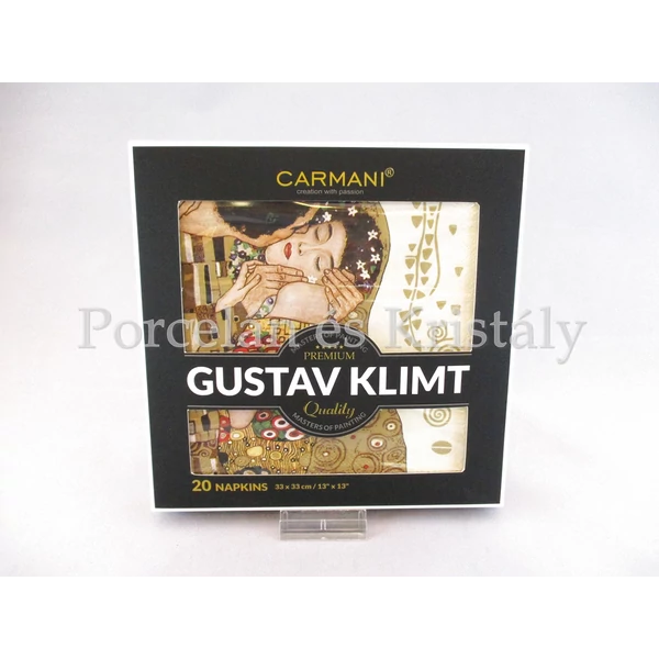 H.C.026-0101 Papírszalvéta díszdobozban 20 db-os Klimt: Csók, 33x33 cm