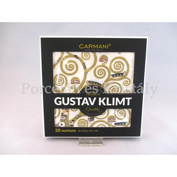 H.C.026-0102 Papírszalvéta díszdobozban 20 db-os Klimt: Életfa, 33x33 cm