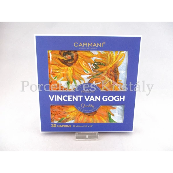 H.C.026-0103 Papírszalvéta díszdobozban 20 db-os Van Gogh: Napraforgók, 33x33 cm