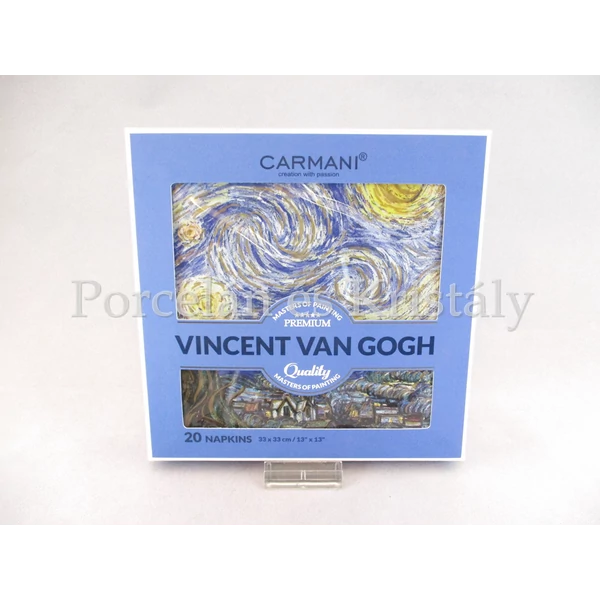 H.C.026-0104 Papírszalvéta díszdobozban 20 db-os Van Gogh: Csillagos éj, 33x33 cm