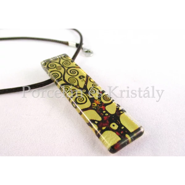 Nagy medál, álló téglalap, Klimt: Életfa, 6x1,5 cm