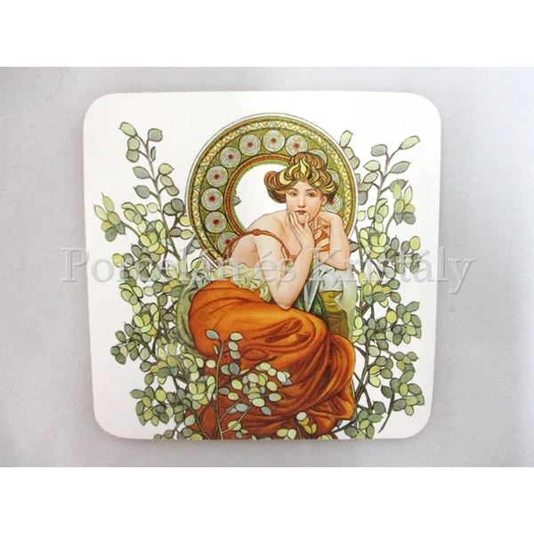 P.P.W6S58-12830 Parafa poháralátét Mucha: Topáz, 10x10 cm