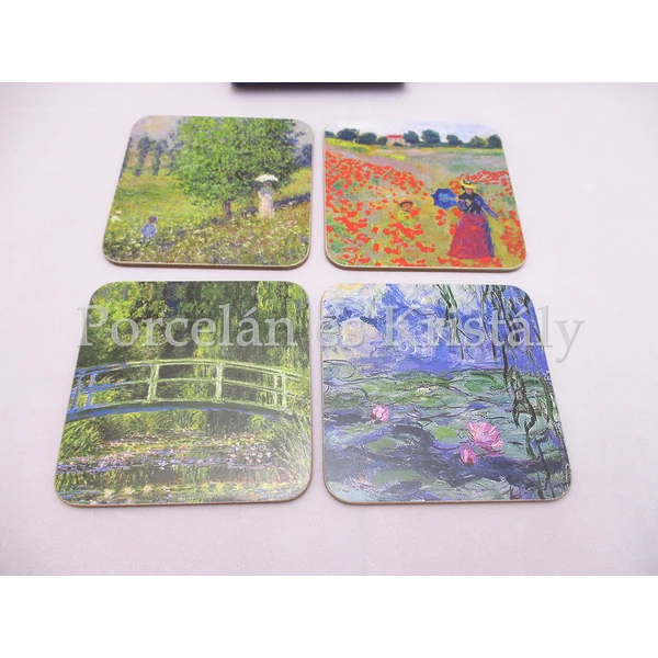 T.L.C.LP94447 Parafa poháralátét szett 4 db-os Monet, 10x10 cm