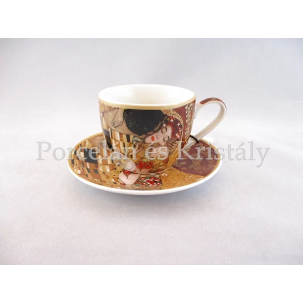 H.C.532-8301 Porcelán Mokkacsésze + alj, Klimt: Csók  