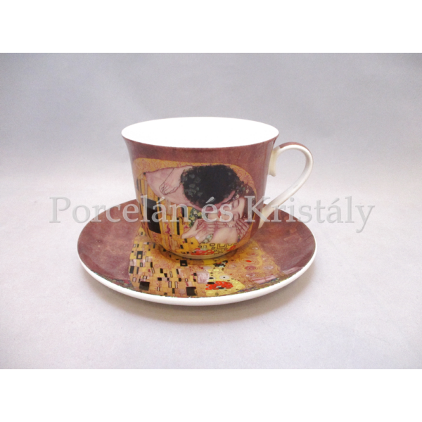 P.P.P171-08397 Porcelán csésze+alj 400ml, Klimt: Csók 
