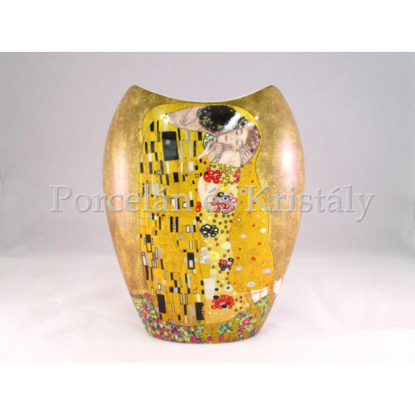 P.P.W3A15-24634 Porcelán váza 20x16x6 cm, Klimt: Csók 