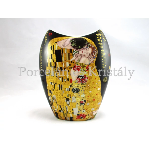 P.P.W3B15-24795 Porcelán váza 20x16x6 cm, Klimt: Csók 