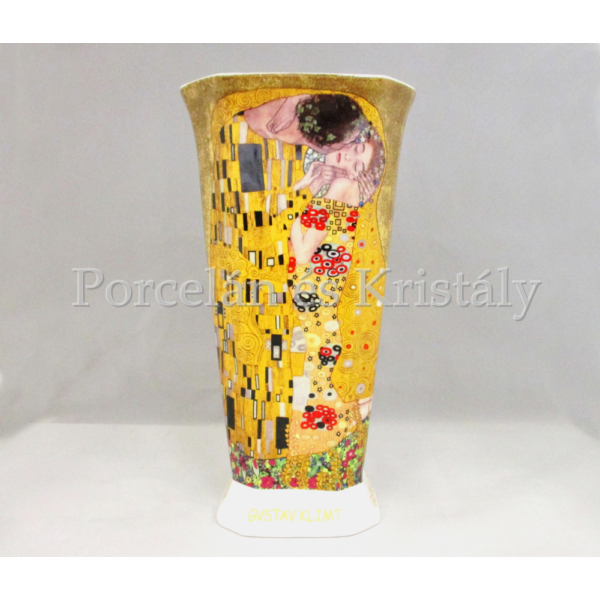P.P.W4A25-17282 Porcelán váza 28x15,5 cm, Klimt: Csók 