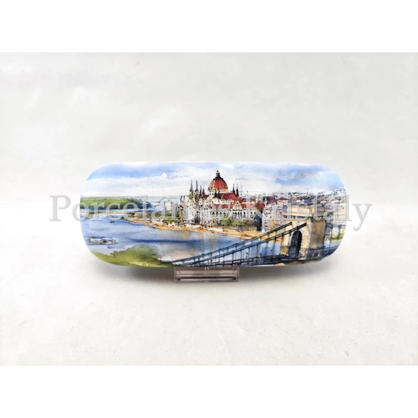 CZW.SZTOKKE-BU01 Szemüvegtok törlőkendővel Budapest Parlament-Lánchíd, 4x16x6 cm   