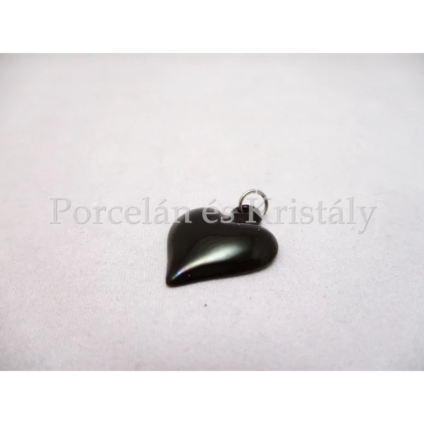10448 Szív medál fekete eosin, 2,5x2 cm