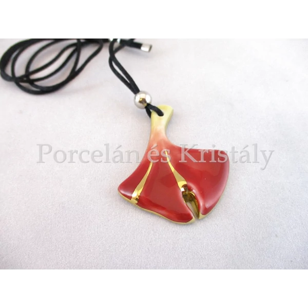 10594/8421 Ginkgo medál piros, 5x4 cm