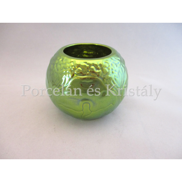 7256/A Váza zöld eosin, 7,5x10 cm